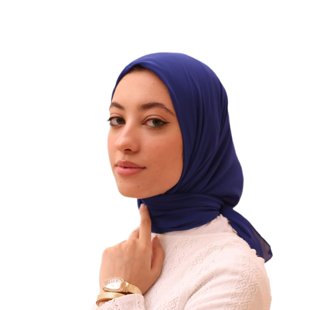 Mapka Premium Chiffon Hijab for Women - Breathable Lightweight Scarf, Soft & Non-Slip Head Wrap for Everyday Wear, Formal Occasions & Gifts (90 x 90 cm)
