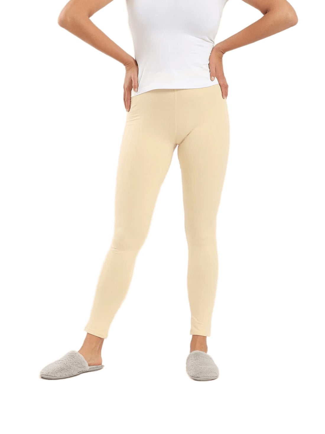 RED COTTON Womens Womens Elastic Waistband Solid Leggings Leggings