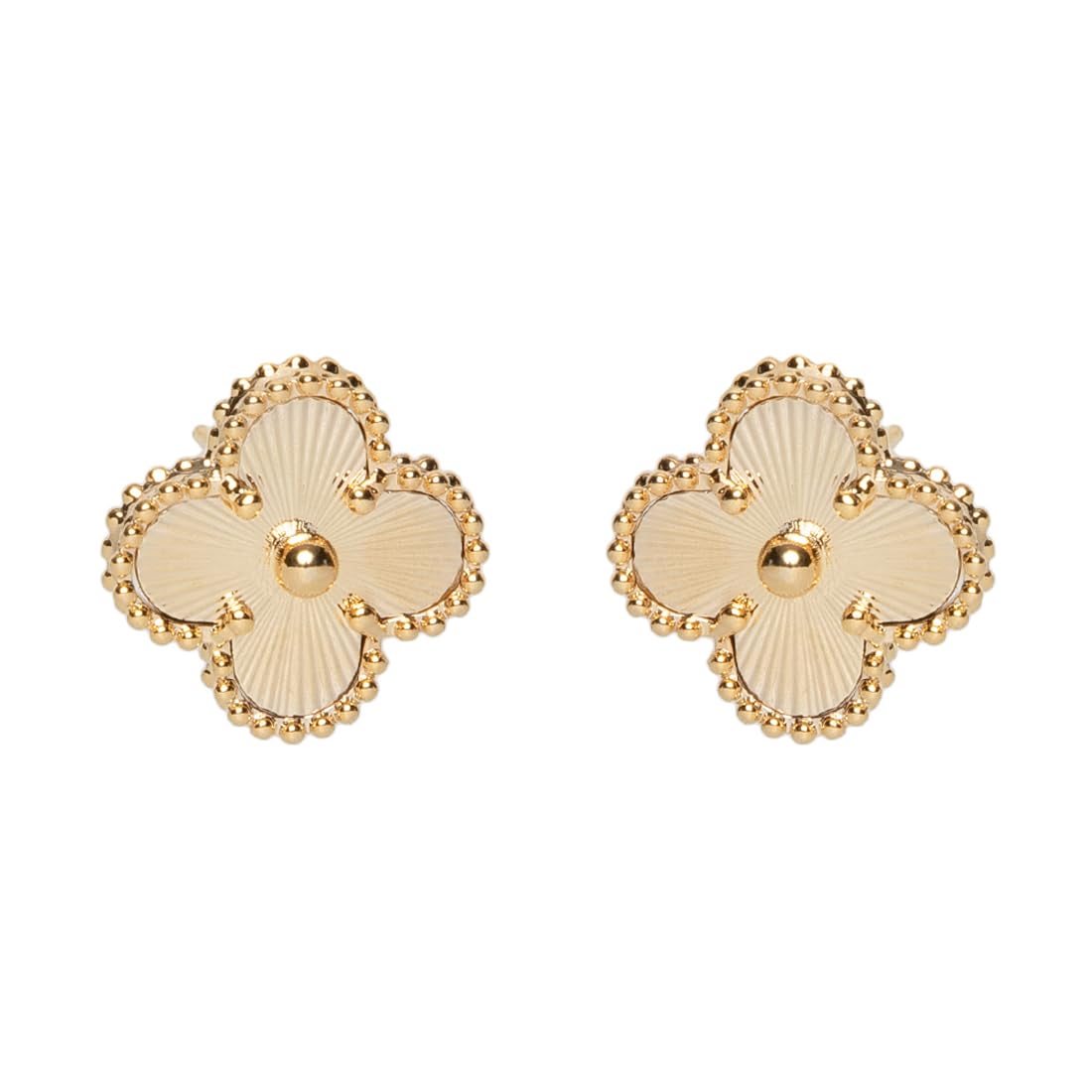 Stud Earrings for Women | Elegant Four-Leaf Clover | 16k Gold Plated | Flower Earrings | Fashion Jewellery for Girls | Statement Jewelry for Everyday Wear | Ideal Gift