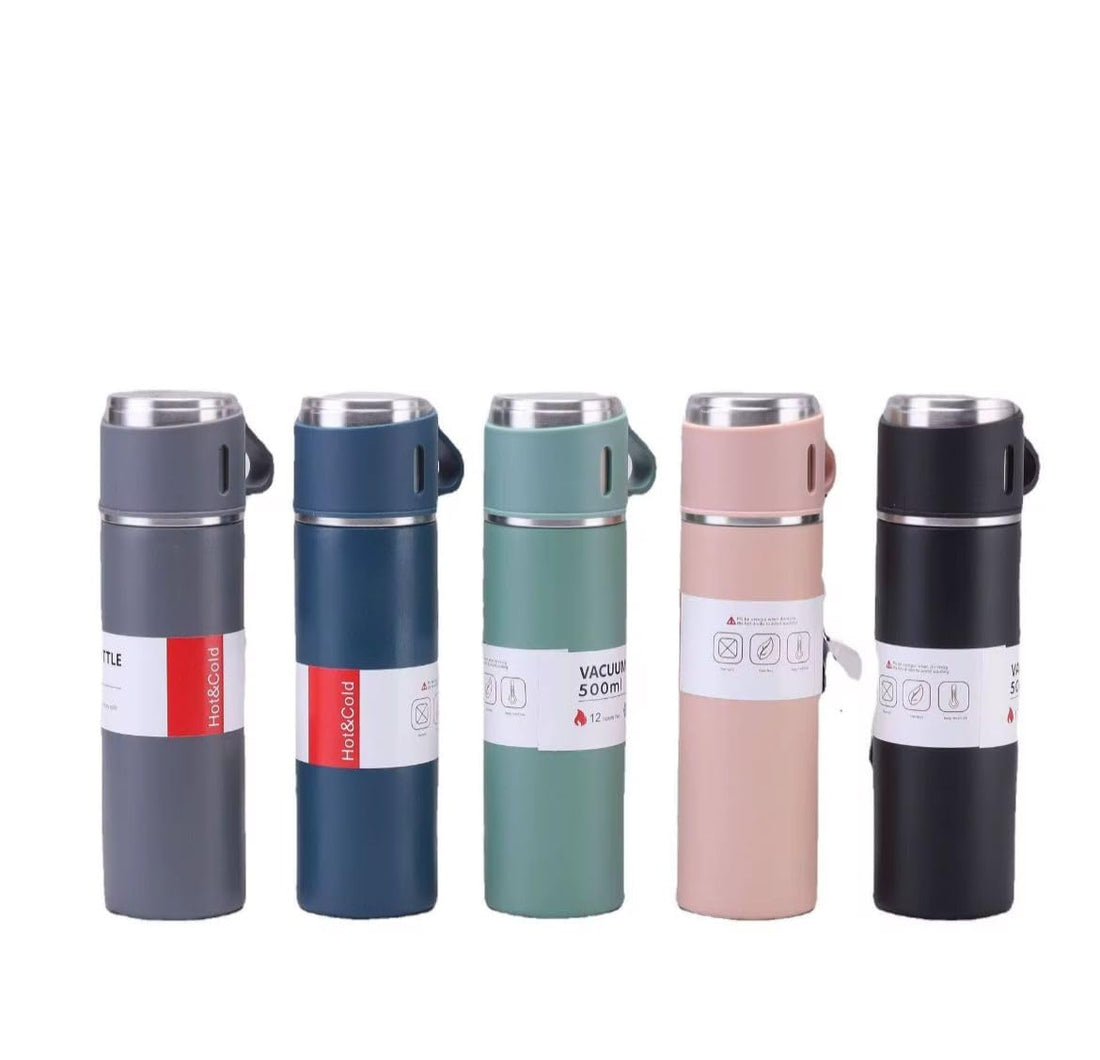 500ml/169oz Stainless Steel Vacuum Insulated Coffee Thermos with Cup for Hot and Cold Drinks Travel Multicolor