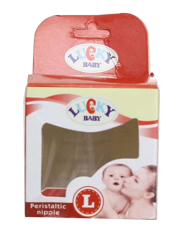 Lucky Baby L-601 Polypropylene Peristaltic Nipple L For Kids Clear