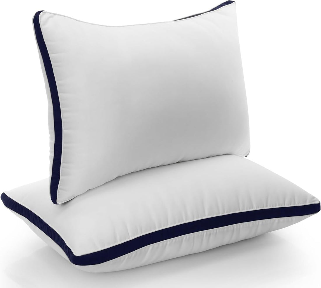 Generic Premium Feather Alternative Pillow - 2 Pack, Size 70x50 cm, Soft, Hypoallergenic, Minimalist Design, Perfect for Bedrooms and Living Rooms