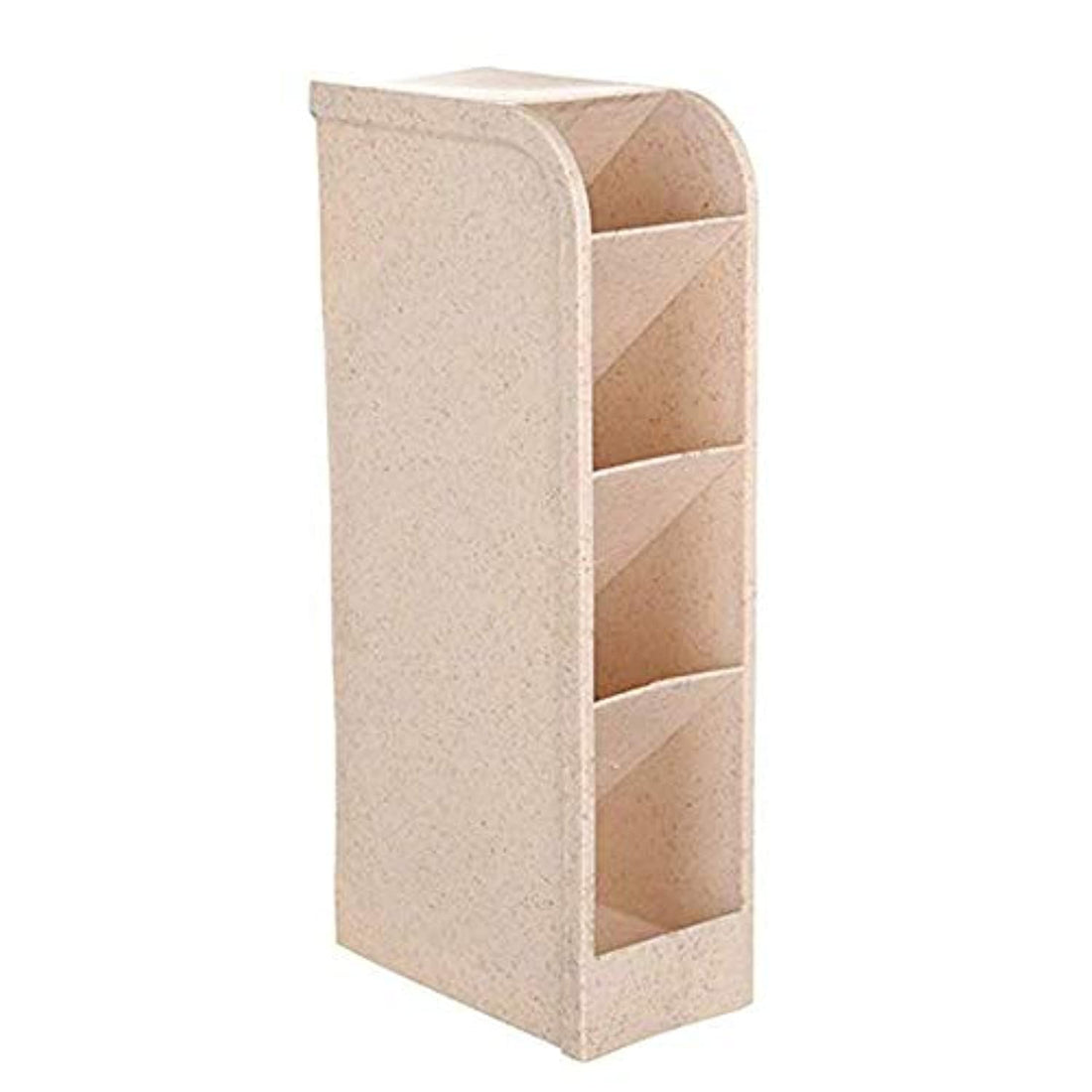 Vertical Wheat Straw 4-Grids Storage BoxNordic Style Pen Pencil Holder Multifunctional Drawer Organizer