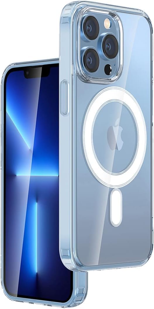 Clear Magnetic iPhone 16 Plus Case, MagSafe Compatible, Shockproof Silicone Frame, Crystal Clear Hard Back Cover (iPhone 16 Plus)