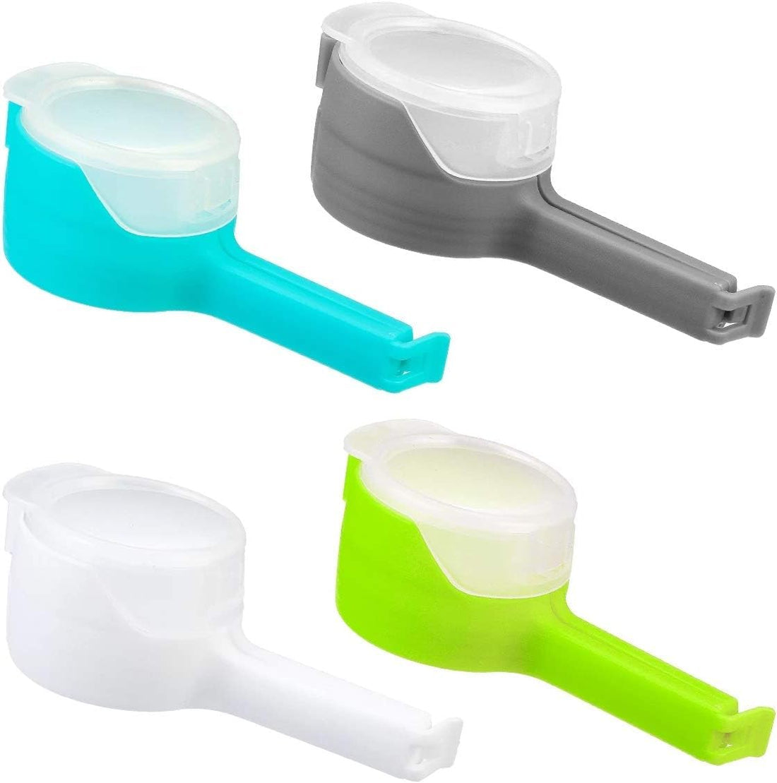 2 in 1 Bag Sealing Clip with Pour Hole and Airtight Lid, for Beans, Coffee, Spices, Food Grade PP Plastic, Multicolor for Import Housewares