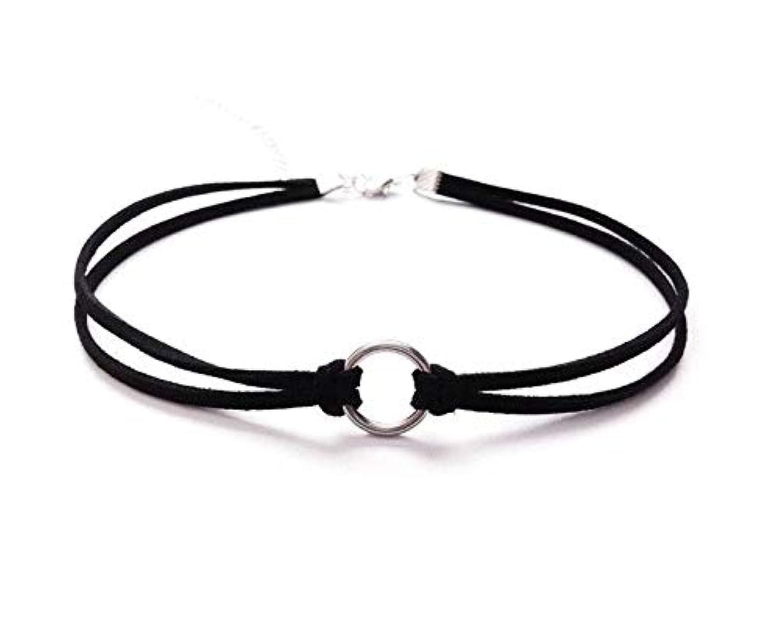 Black velvet anklets for women