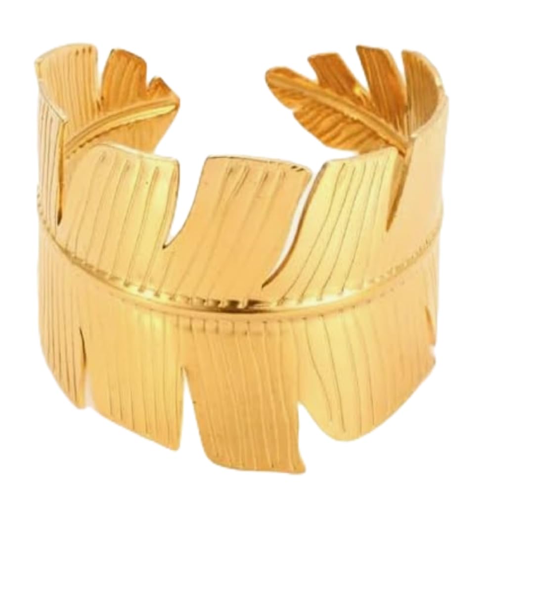 Hagat Banat Store Leaf Open Bracelet High Quality Fashion Jewelry Stainless Steel 18K Gold Plated Fashion Steel Bracelet for Women