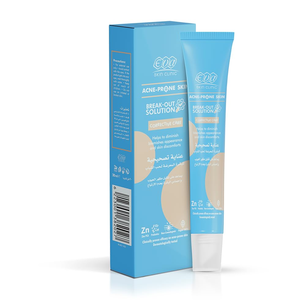 Eva Skin Clinic Acne-Prone Corrective Care, Blemish Control, Breakout Spot Clearing, Evens Skin Tone, Dark Spot Corrector, Non-Drying, Acne Relief Cream, Suitable for Oily Skin, 20 ML