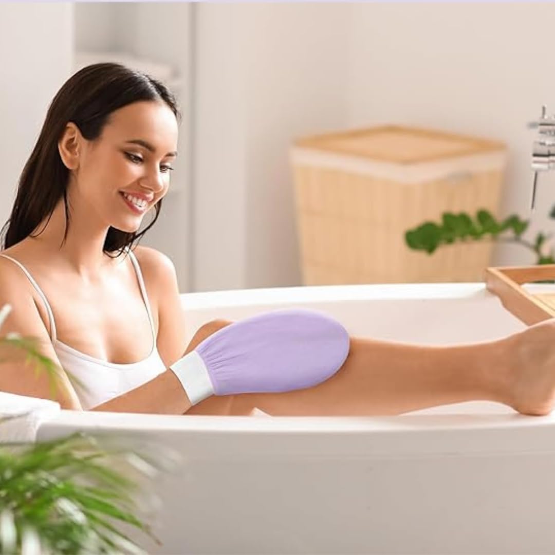 1 Piece Bath Gloves Strong to Scrub Mud and Dust, Deep Exfoliating Mitt, Body Scrub Gloves, Dead Skin Remover for, Exfoliating Gloves, Random Colors
