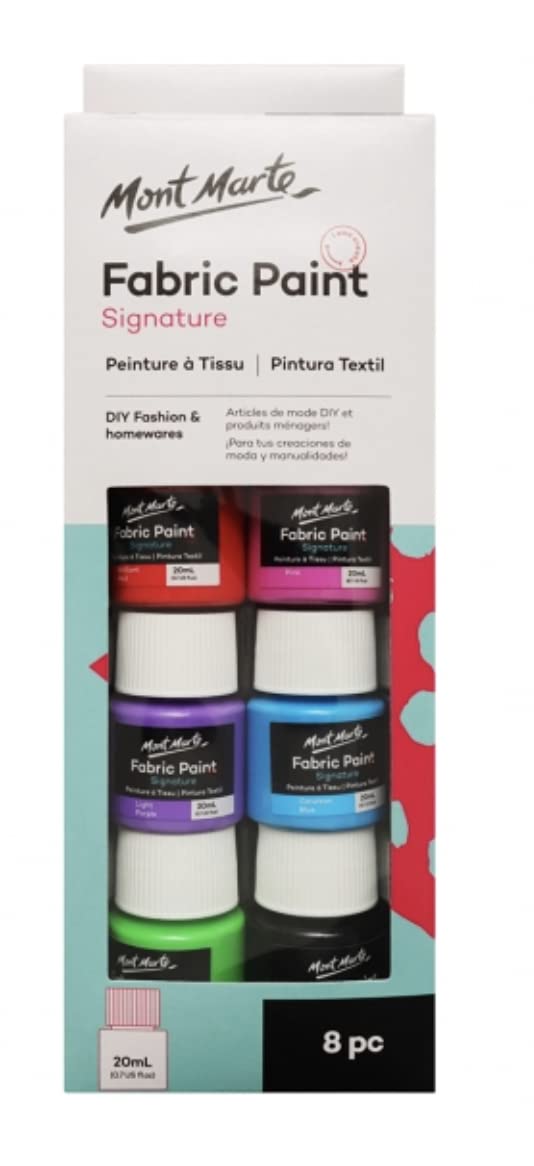 Mont Marte Paint Set - Fabric Paint 8pc x 20ml