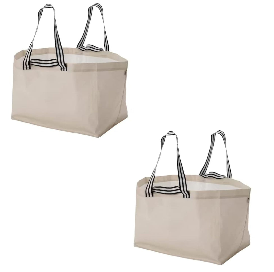 I-K-E-A GÖRSNYGG Shopping Bag Large Light Beige polypropylene 22 ½x14 ½x15 ¼ "/2401 oz (Pack of 2), White, Large