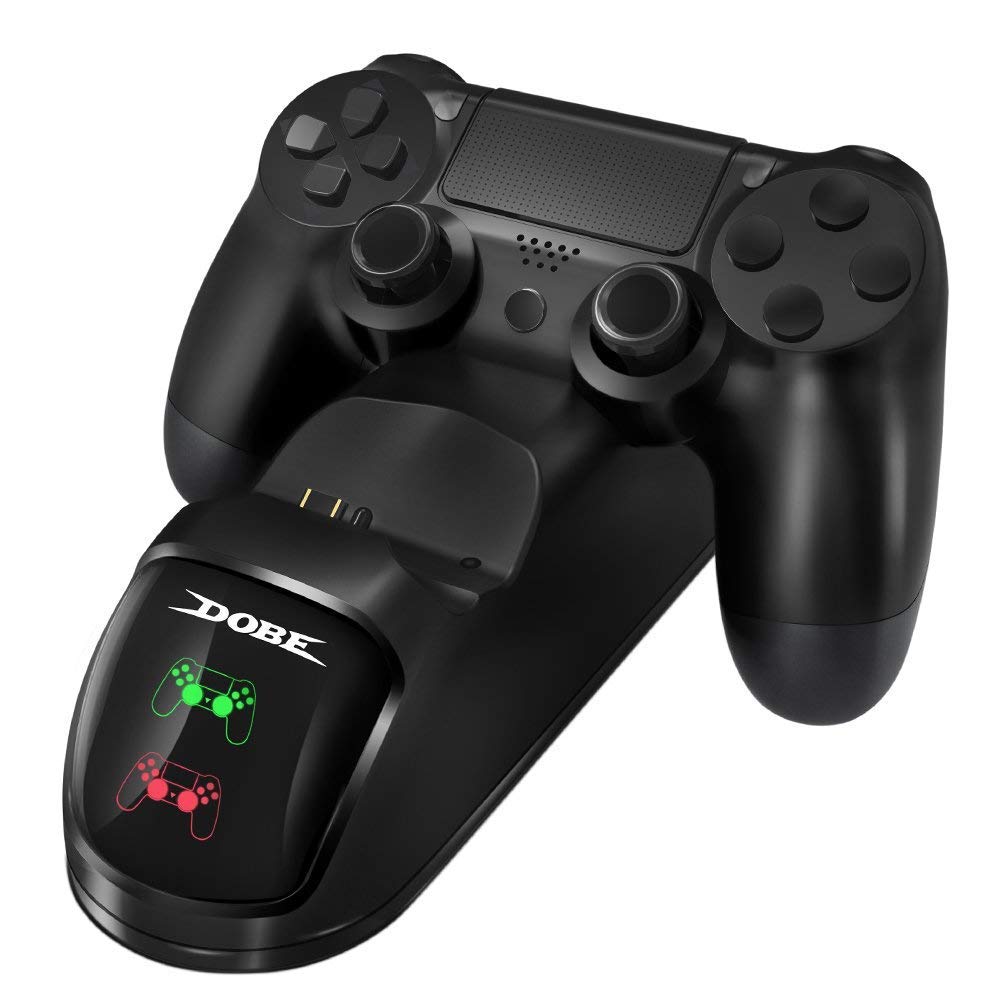 Ewigkeit DOBE PS4 Controller Charger, Dual Shock 4 Controller Charging Docking Station with LED Light Indicators and bottom light for PS4/PS4 Slim/PS4 Pro Controller