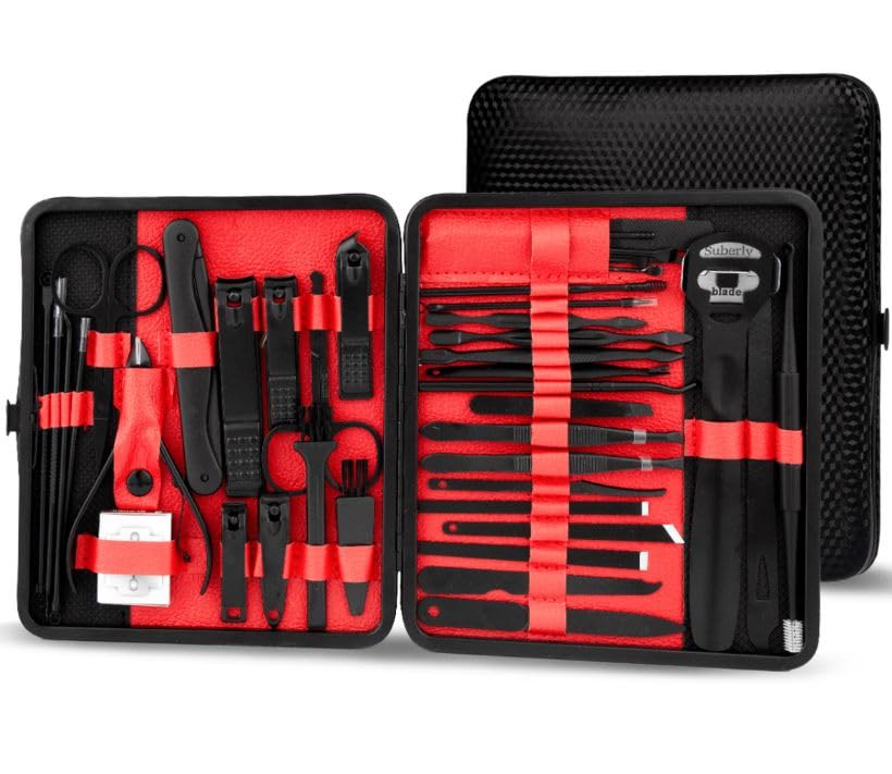 36 PCS Premium Manicure Set, Nail Clippers, Professional Grooming Gift Kit, Pedicure Kit, Stainless Steel Facial, Cuticle, Nail Care Tools with Luxurious Portable Travel Case, for Women & Men