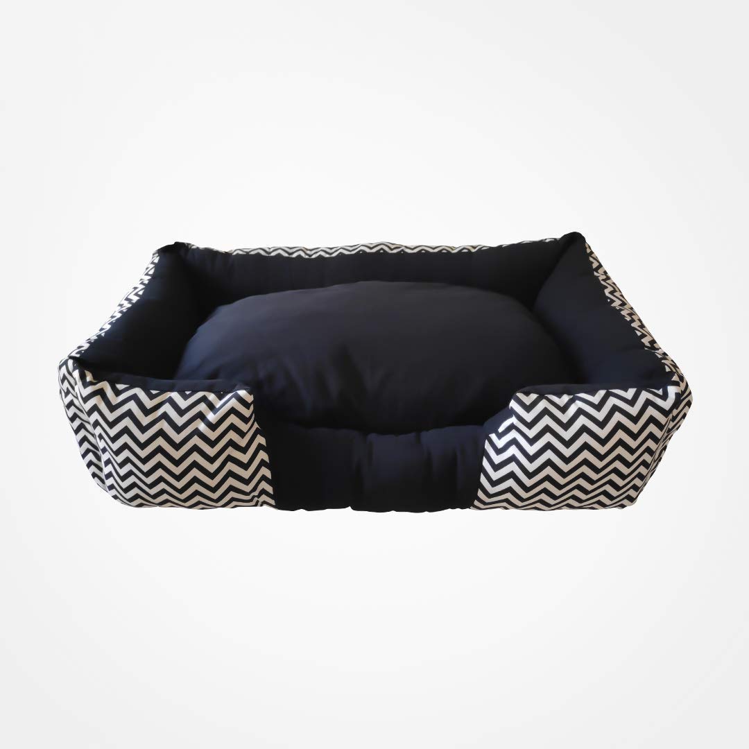 Moro Moro 3 Black Zigzag Cuddler Bed For Dogs From 20-45 Kgs