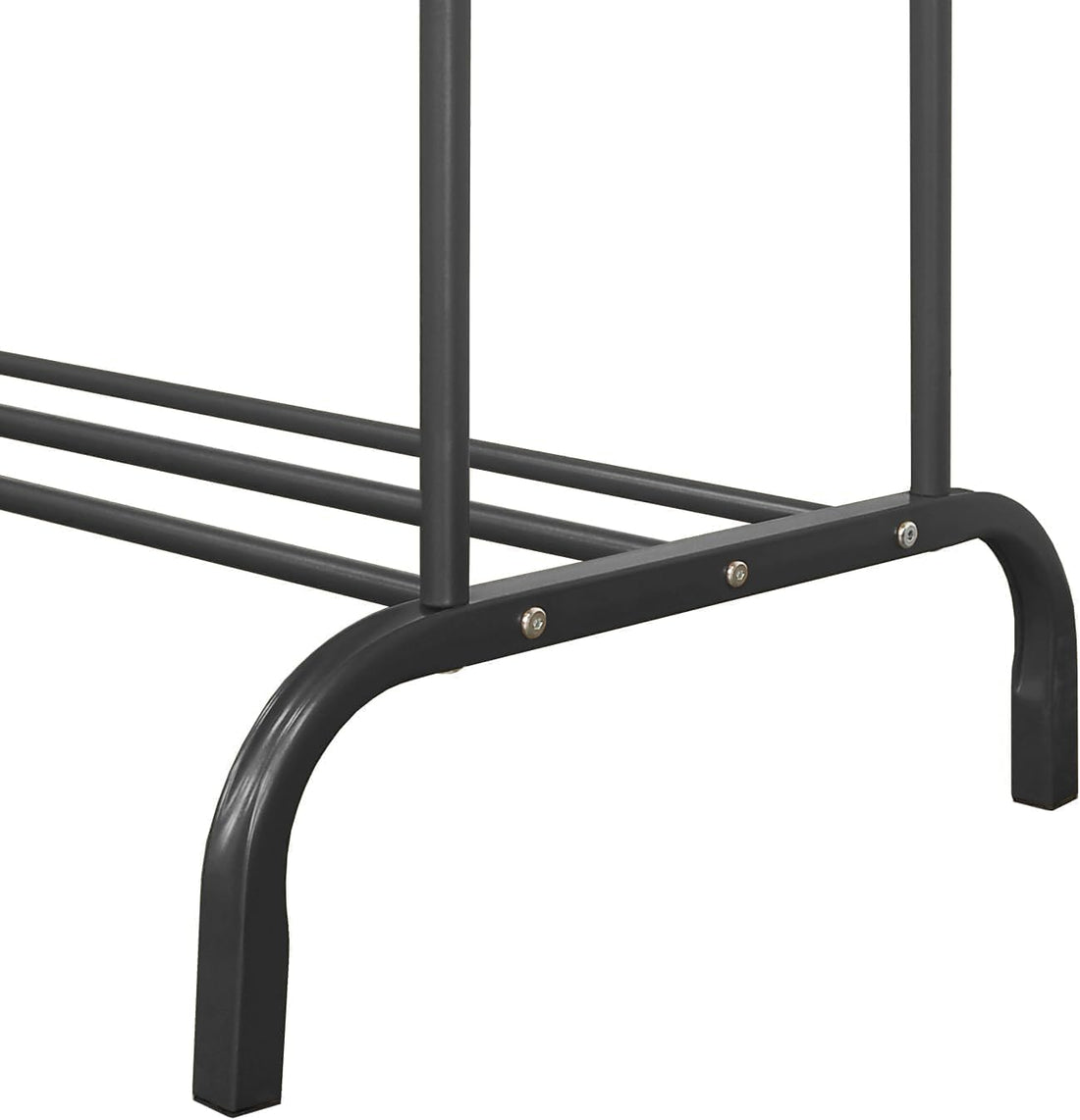 Heavy Duty Double Metal Clothes Rack with 2 Shelves for Bags and Shoes, Holds Up to 53kg, Durable Storage Stand 110x54x154 cm for Home Organization