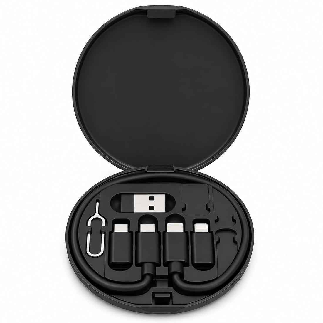 Cable Organizer Box with 60 W Fast Charging Multi Cable Kit USB C Micro USB 8 Pin Adapters for Phone Laptop Power Bank Travel