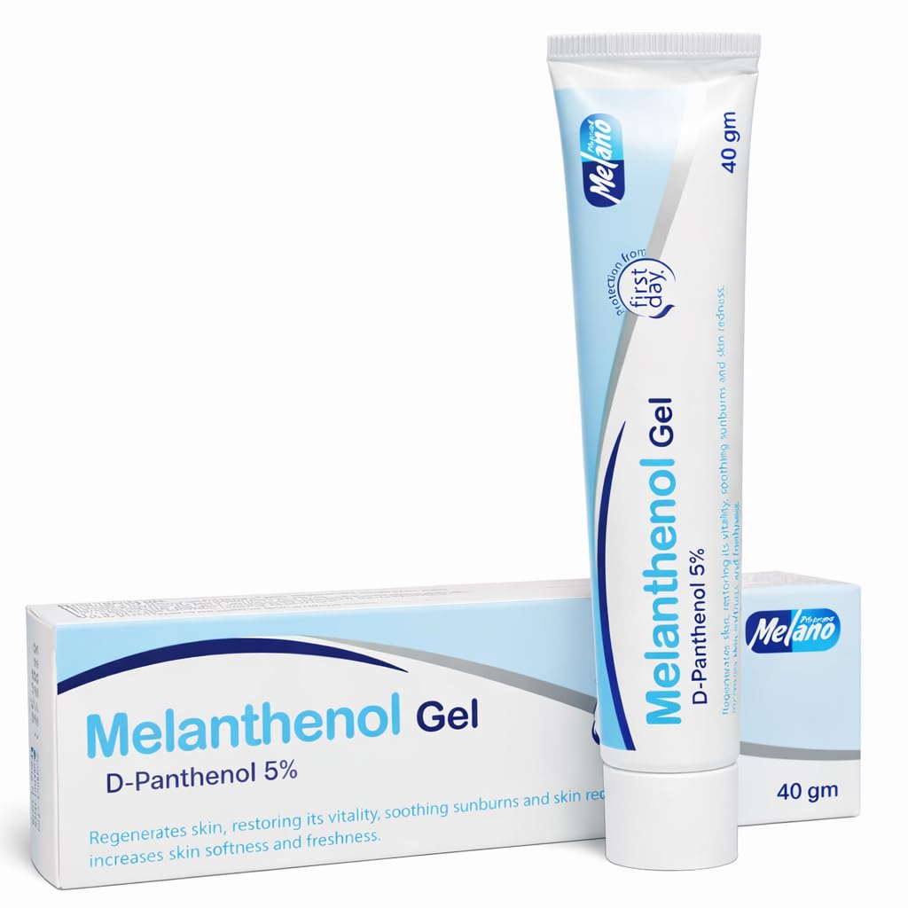 Melanthenol Soothing Moisturizing Gel, Panthenol 5%, Honey, Aloe, Chamomile and Glycerin, for Oily and Sensitive Skin, 40g