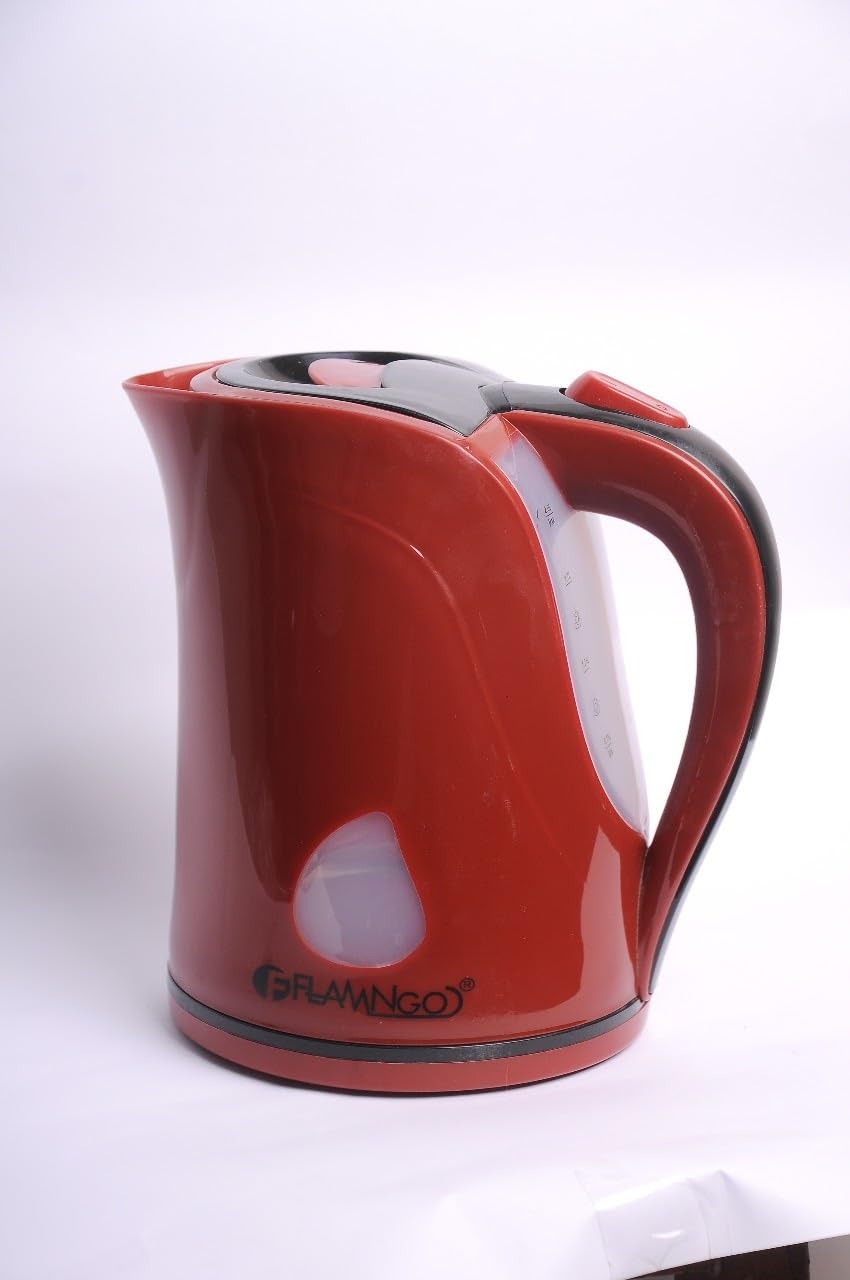 Flamingo 2L Color Plastic Kettle Electric Kettle Made of Durable and Plastic, Capacity 2 Liter (Red)