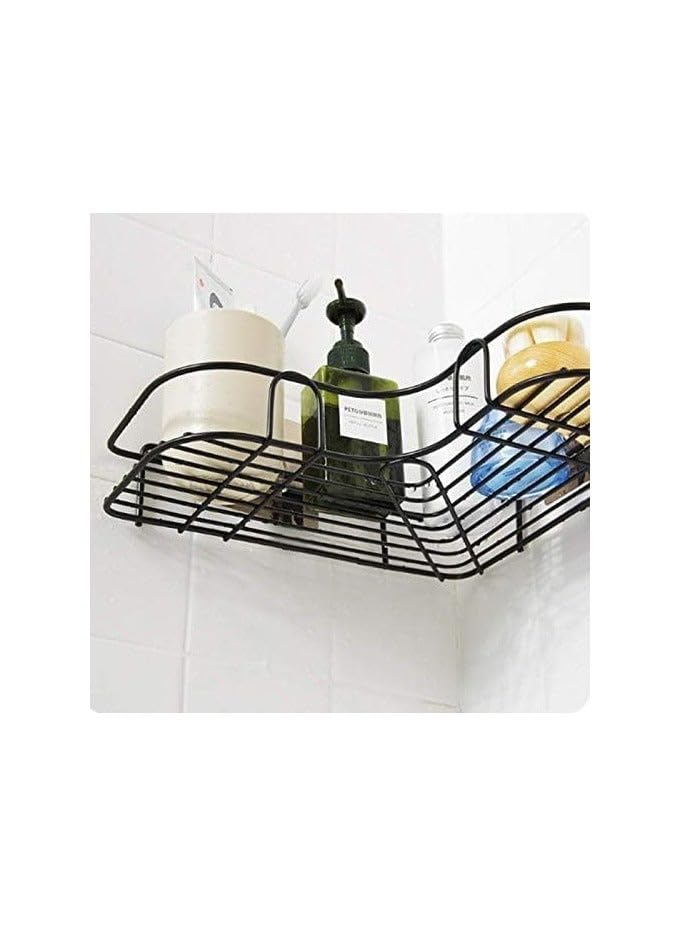 Corner Shower Caddy Bathroom Shelf, Rust Proof Bathtub Accessories Organizer, Adhesive Basket Storage Rack Shampoo Holder Wall Organization (one piece)