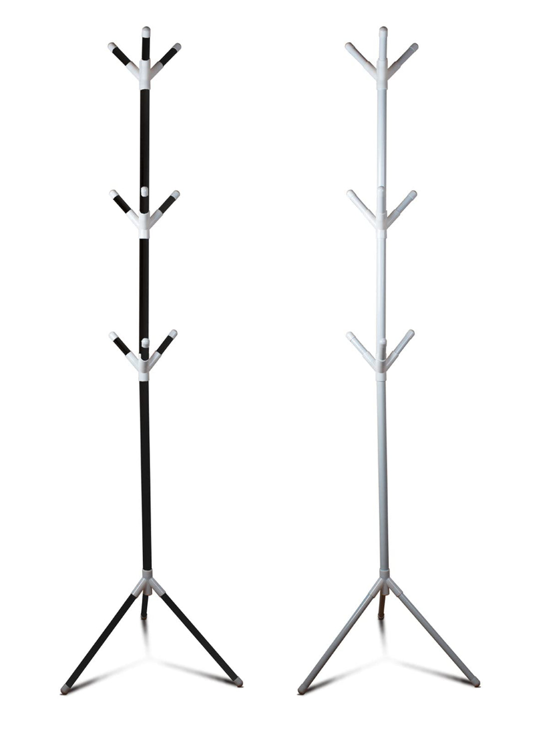 Generic Coat Rack Freestanding with 7 Hooks, Stable Base, Clothes Rack for Hanging Clothes, Gray