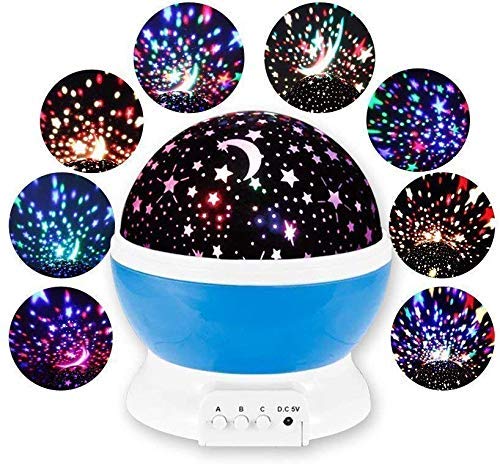 LED Night Lamp, Star Moon Night Light, Projection Lamp, Night Lamp for Kids Bedroom, Sky Star Moon Light Color Changing Night Light (Multicolor)
