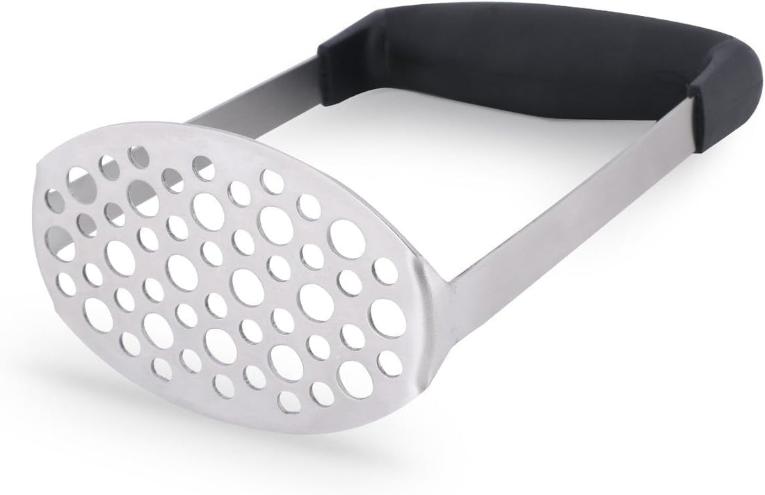 Professional Potato Masher Stainless Steel, Comfortable Horizontal Handle, Heavy Duty Kitchen Tool for Mashing Potatoes, Carrots, Pumpkin and Vegetables