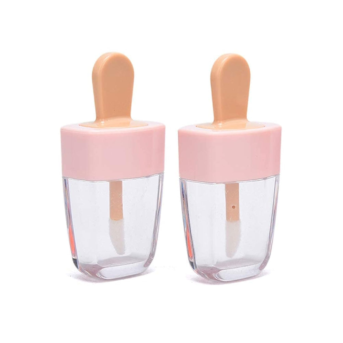 2 Pcs 6ml Cute Pink Ice Cream Lip Gloss Empty Bottle, Reusable, Suitable for Various Color Lip Gloss and Lip Balm Containers By Julia Store