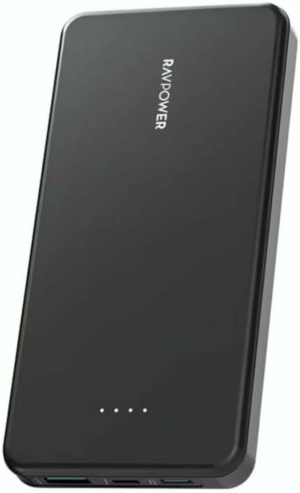 RAVPower RP-PB1215 Pioneer 10000mAh Power Bank – 15W Fast Charging, 3-Port USB-C & USB Portable Charger – Black, 18-Month Warranty