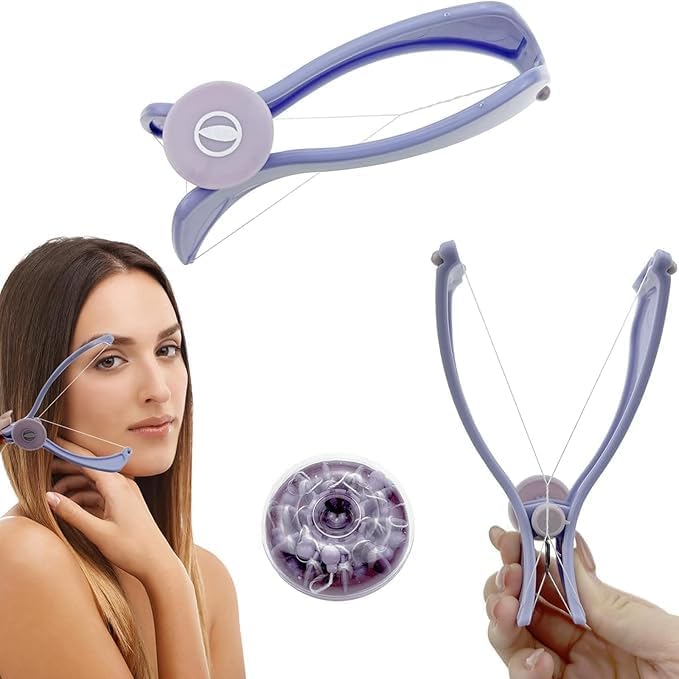 Face Hair Remover,Facial Hair Removal Eyebrows Face & Body Hair Threading & Removal System,with 5 Pre-Cut Extra Strength Threads,Beauty Tools for Women Or Men