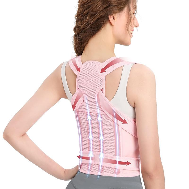 Pink M Posture Corrector Adult Back Brace for Spine Alignment Hunchback Correction Posture Correction