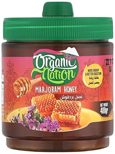 Organic Nation | Marjoram Honey | Natural Honey | Energy Provider | Digestion Facilitation | Relaxing Treatment | Body Cleanser | Rich in Vitamins | 400g
