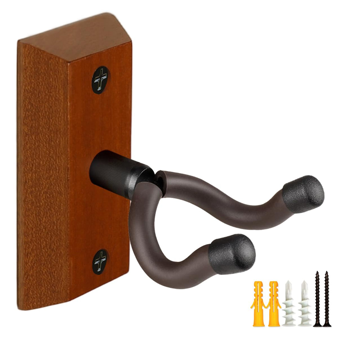 Guitar Wall Mount, Sapele Wood Guitar Hanger, U-Shaped Guitar Wall Hanger Mount, Guitar Holder Hook Stand Wall Mount Guitar Accessories for Acoustic, Electric Guitar, Banjo, Bass, Ukulele