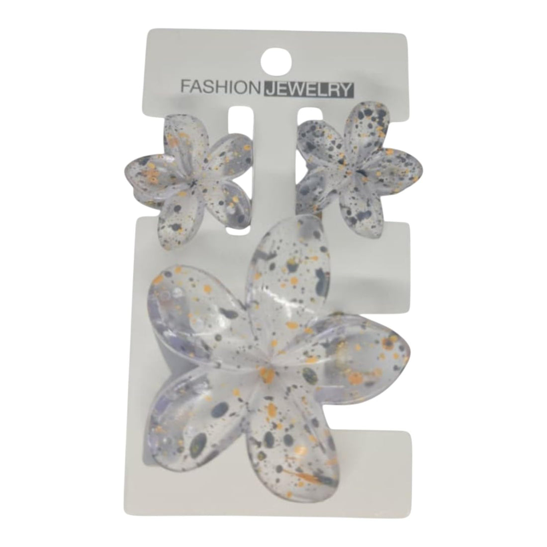 Catch Up 3 Flower Hair Clips Set for Girls Different Sizes Floral Hair Claws Cute Hair Accessories Strong Hold Durable Stylish Clips for Kids Women Daily Wear