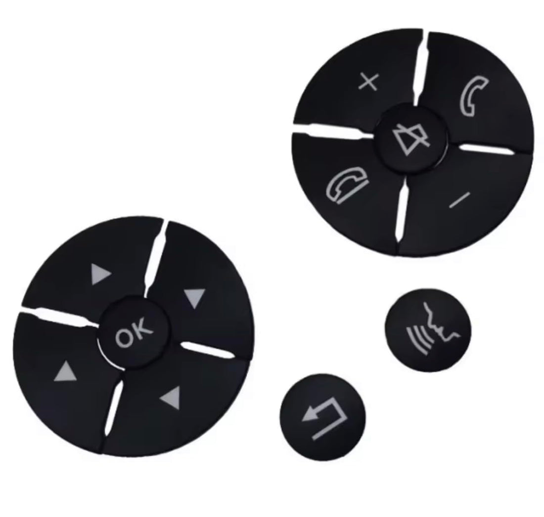 compatible For Mercedes Benz C E S GLK Class W204 W212 W221 X204 Steering Wheel Button Trim Car Sticker Interior Accessories (Black)