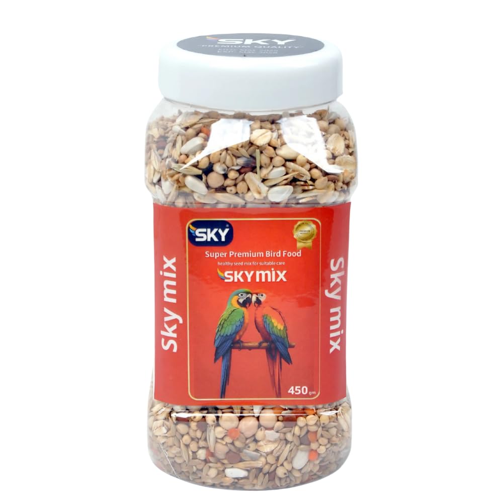 Eat Parrots, Sky Mix Large Parrots Food 450g | Premium Blend for Macaws and Large Parrots | Grains, Nuts & Dried Fruits for Rich Nutrition