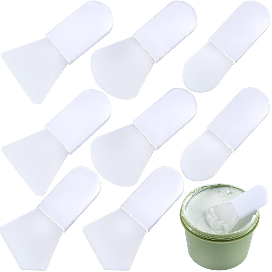 Silicone Spatula Set for Face Masks and Skin Care Creams 3-Piece Multi-Use Applicator Tool with Portable Storage Case Soft Flexible Skin Tools