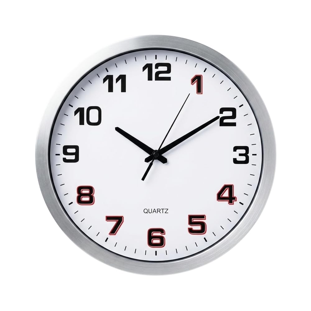 Modern Quartz Wall Clock with Elegant Silver Frame - A1-878