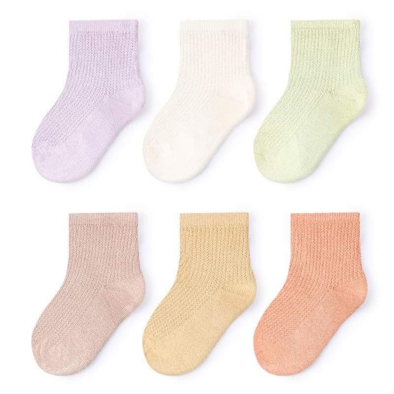 Baby Girls Pack Of 6 Pure Cotton Socks