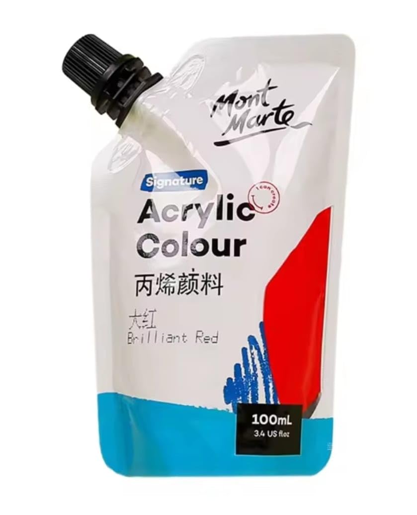 انبوبة اكريليك سائل 100 ملى مون MARTY Brilliant Red