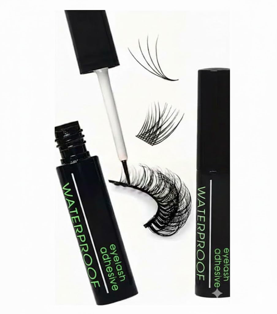 Individual Lash Glue, Eyelash Clusters Bond Latex Free Waterproof Eyelash Glue Lash Adhesive Express Drying Strong Bonding Long Lasting No Irritaiton for DIY Lash Extensions (BLACK)