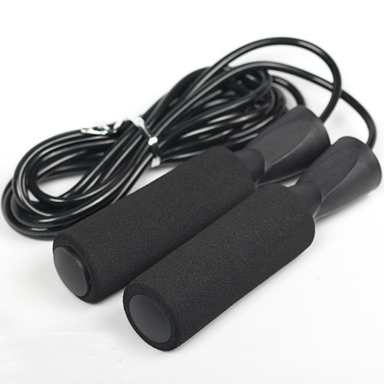Jump Rope Black with Comfortable Handles for Cardio Training