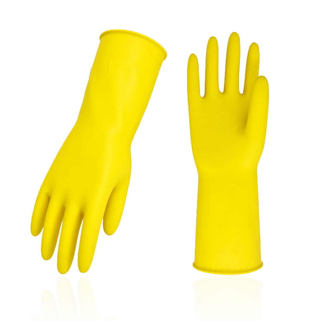 Vgo 3-Pairs Reusable Household Gloves Extra Thickness (Yellow, HH4601)