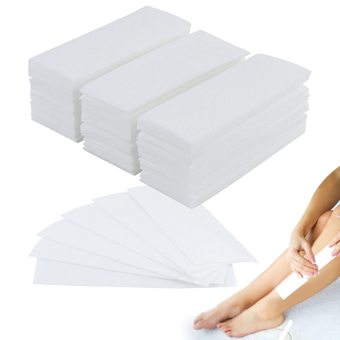 150 Pieces Wax Strips for Hair Removal, Non Woven Waxing Strips Face Wax Paper Strips for Women Facial Body Arms Legs Hair Cleaning and Remover (3.8×10cm, 1.6 x 3.9 Inch)