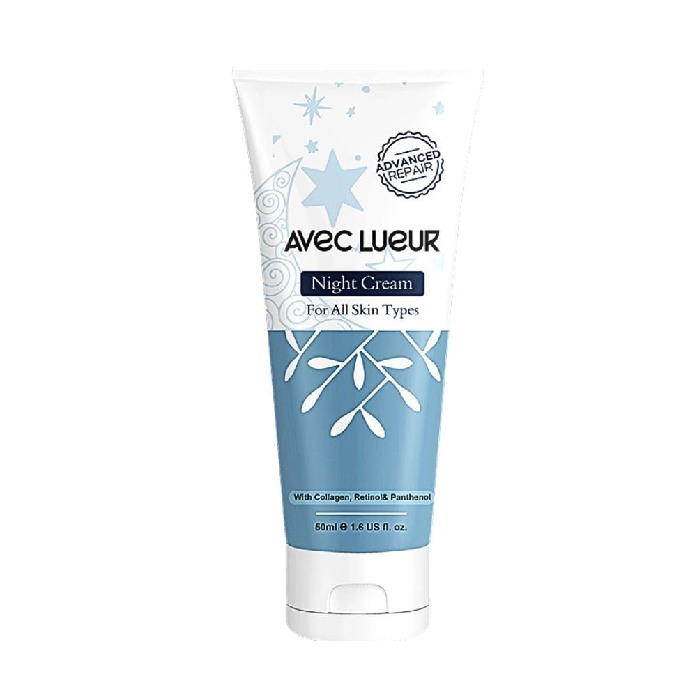 Avec Lueur Night Cream 50 Ml | With Retinol & Collagen | Panthenol | Deep Hydration To The Skin | Removes dead skin cells