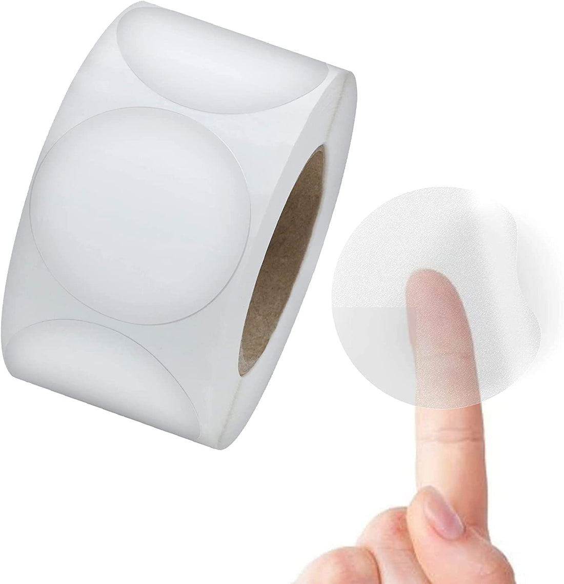 Round Clear Transparent Dot Stickers - 500pcs Labels, Wafer Tab Seals for Envelopes - Circle Sealing Dots