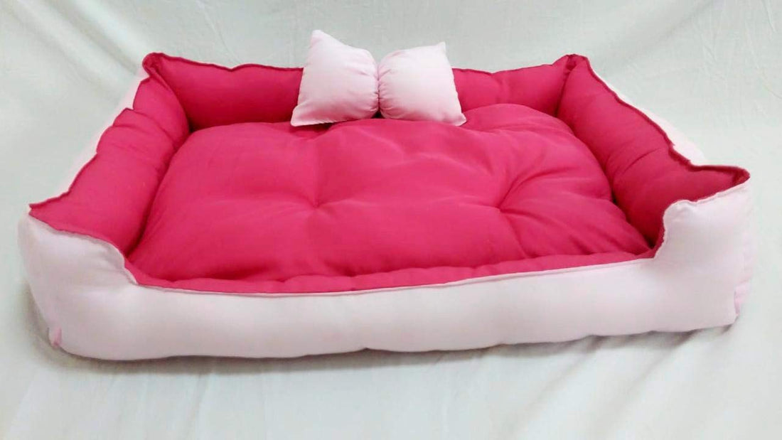MORO Rectangular double face bed - rose and fuchia
