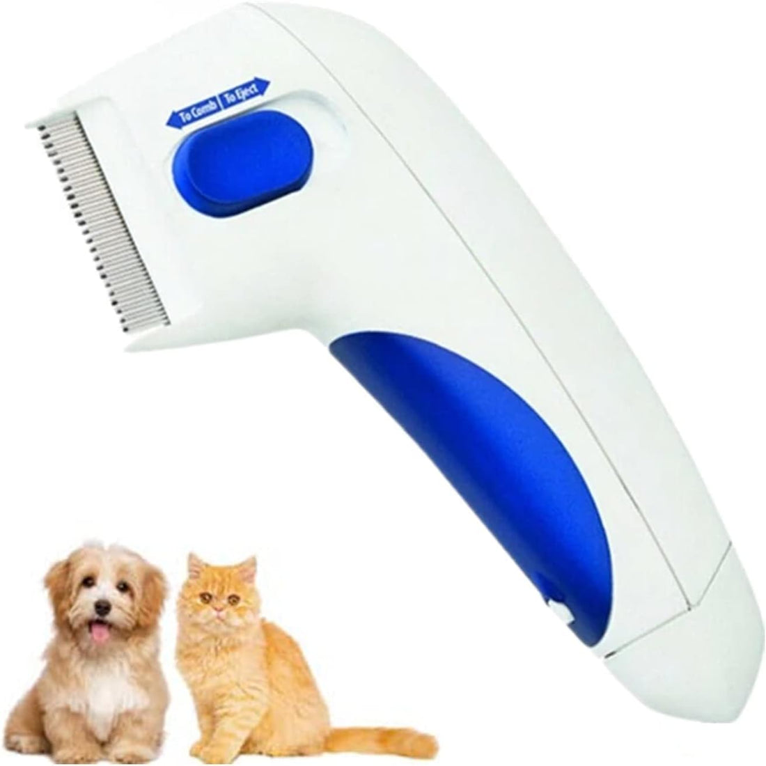 Electric Flea Comb – Chemical-Free, Pesticide-Free, Safe for Pets – Instantly Stuns & Kills 80% of Fleas on Contact – Gentle, No Harm to Your Pet