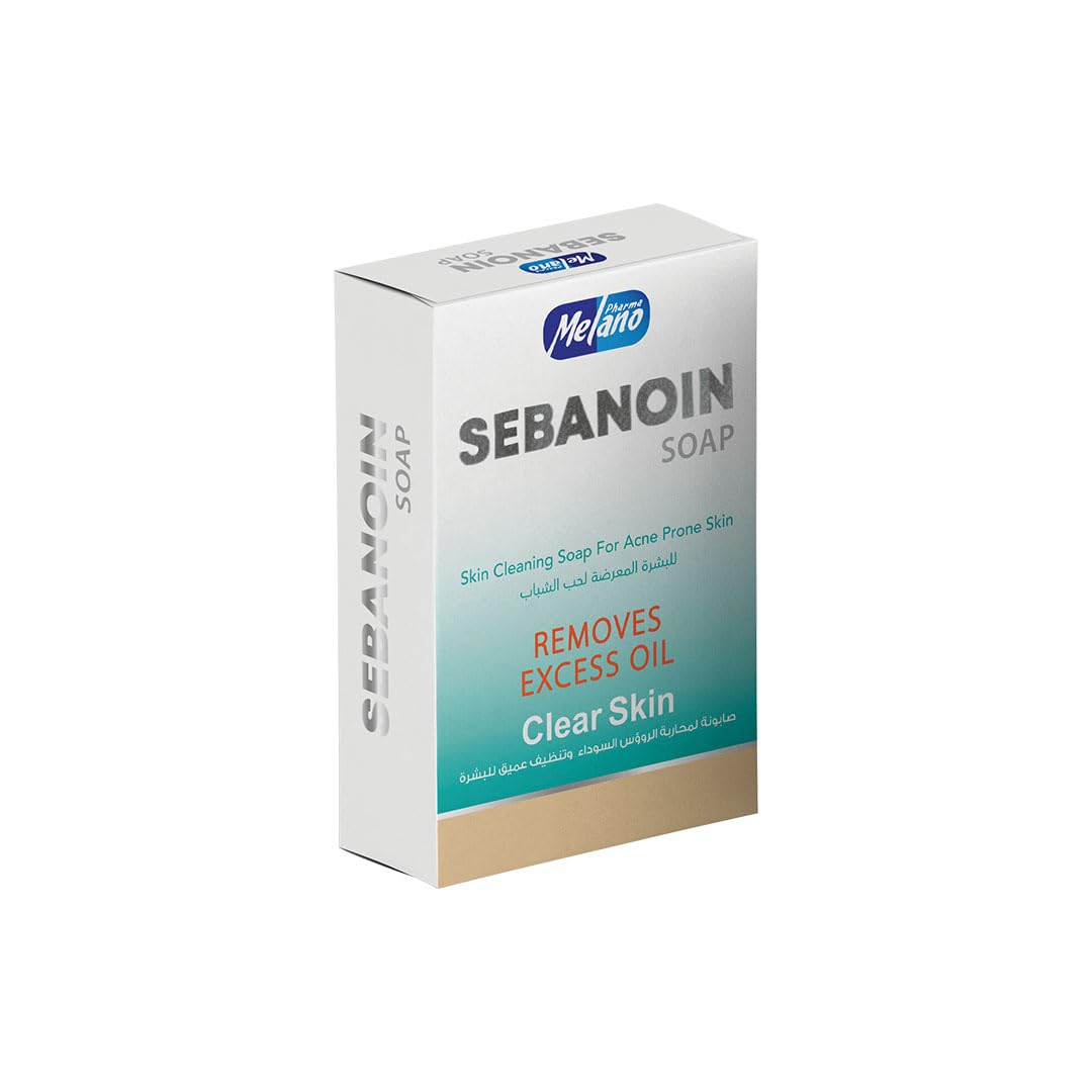Melano Sebanoin Soap for Acne-Prone Skin, Deeply Cleanses Skin, Removes Excess Oil, Blackheads and Whiteheads