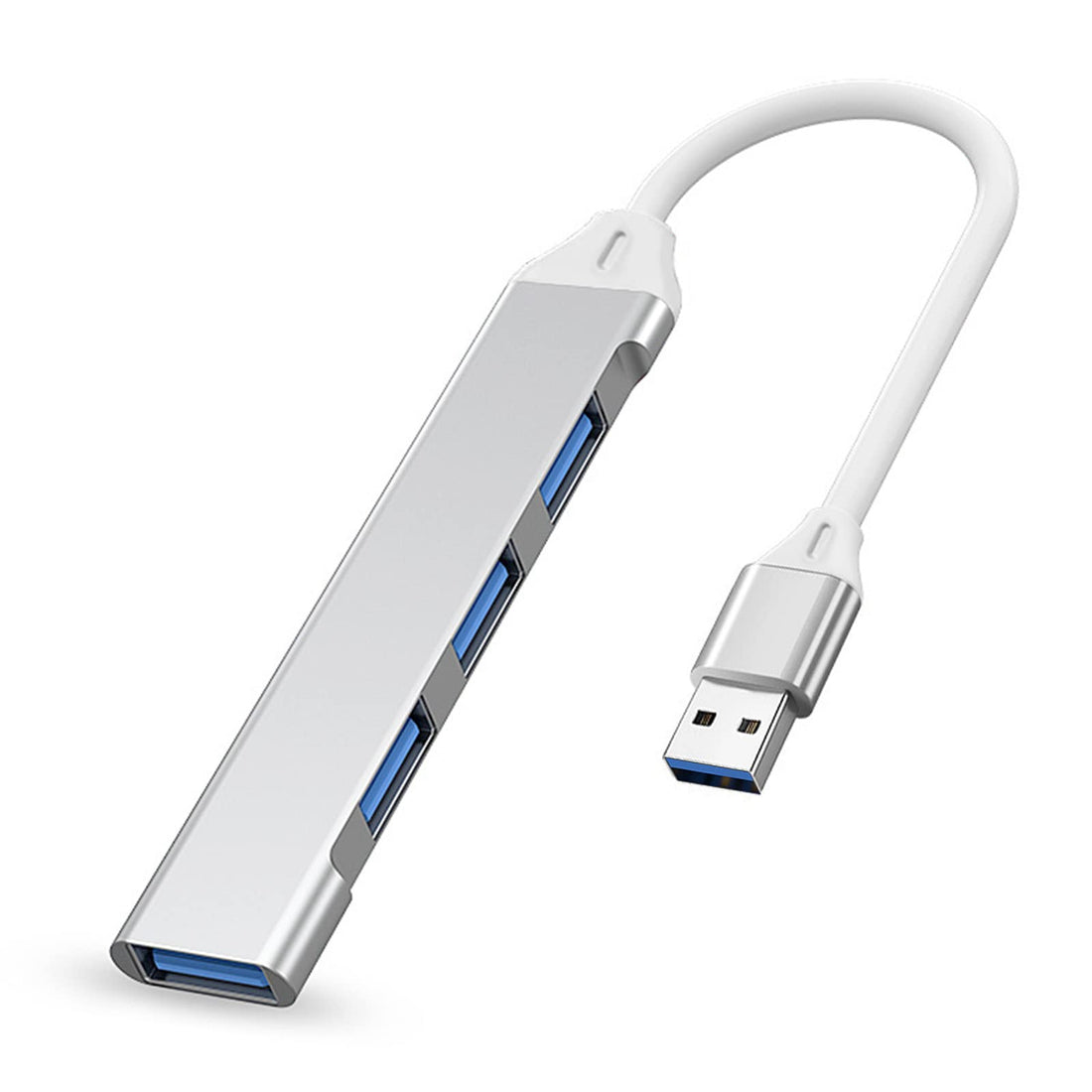 USB Hub 4 Ports 3.0/2.0, USB Splitter Aluminum Alloy Lightweight, Compact Maximum Transmission Rate: 5Gbps Windows, Mac, PS-4, PS-5, Chrome-Book