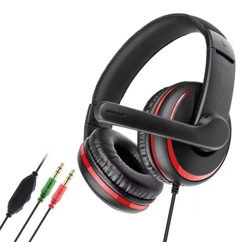 Gaming Headset For Ovleng Devices Over-Ear Surround Sound Headphones With Microphone Noise Canceling Ergonomic Earmuffs For PUBG Laptop-Ov-X7/Black, Medium